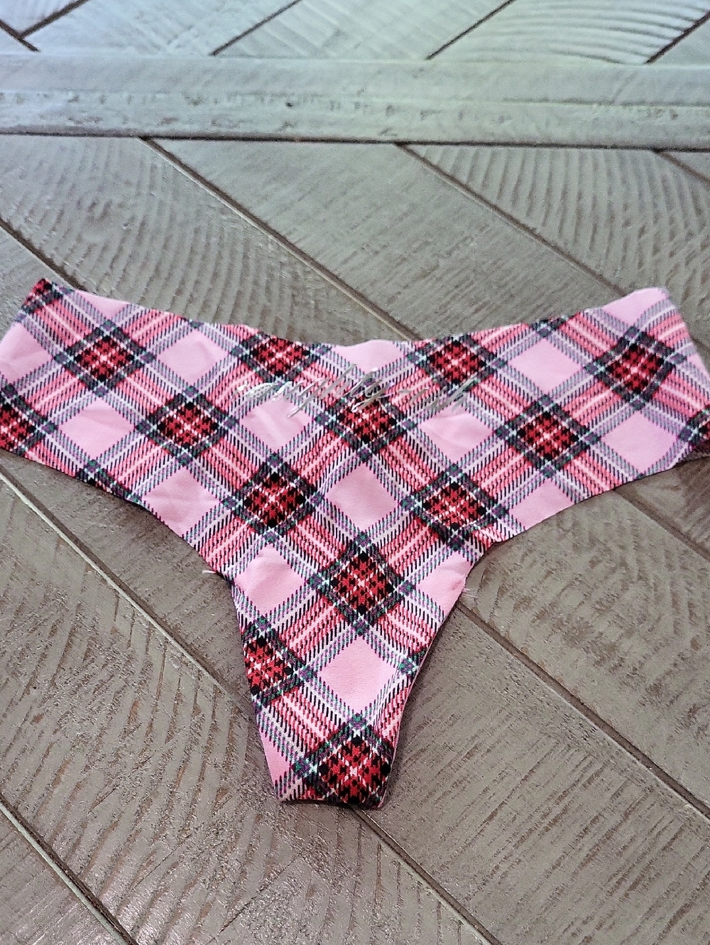 Victoria's Secret Pink Plaid Bikini Bottoms